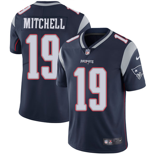 Nike Patriots #19 Malcolm Mitchell Navy Blue Team Color Men's Stitched NFL Vapor Untouchable Limited Jersey - Click Image to Close
